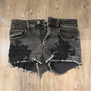 American Eagle Black Shorts Super Super Stretch X Black Size 0